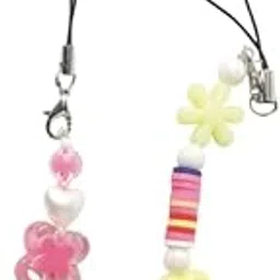 Phone Antics Premium Long Phone Charms with Golden Beads,Smileys & Evileye Strap Design Durable Decorative Mobile Charm Size 7 x 5 x 2.5 cm (Pack of 2)-image-79
