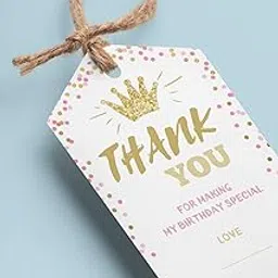 Crown Theme Thank You Cards/Tags (2 x 3.5 inches/250 GSM Cardstock/Multicolour/30Pcs)-image-86