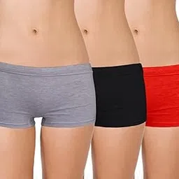 selfcare Women Soft Cotton Sinker Mid Waist Boyshorts Panties with Concealed Elastic Panel Pack of 3-picture-46
