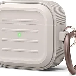 elago Armor Case Compatible with AirPods 3 Case Cover - Compatible with AirPods 3rd Generation, Carabiner Included, Supports Wireless Charging, Shock Resistant, Easily Cleaned, Full Protection (Stone)-picture-13