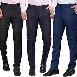 axolotl Men's 3 Pack Dress Pants, Elegant Formal Trousers-picture-31