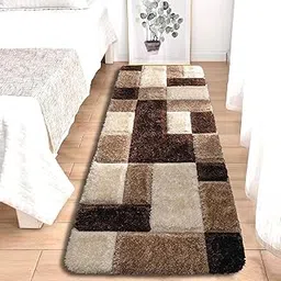 2x4 feet Coffee B Rectangular Plush Shaggy Carpet Fluffy Area Rug Floor mat for Home Modern Rug Thick Soft Carpet for Bedroom Cozy Rug Living Room Floor Covering Durable.-picture-29