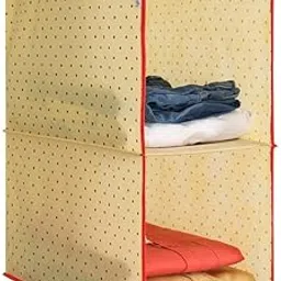 PrettyKrafts 2-Shelf Hanger Closet Hanging Shelves - Clothes Organizer and Storage for Sweater Jeans Shirt - Dorm Wardrobe Nursery Rv Room - Kids Closet Hanging Accessories | Easy Mount|Dots Yellow-picture-47