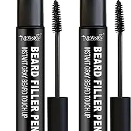 Newsio Beard & Moustache Touchup Stick | Black Hair Color| Instant Gray Coverage | Semi Permanent Smudge-Proof & Long-Lasting | All Hair Types | For Beard, Mustache & Eyebrow | 10 ml Pack of 2-image-1