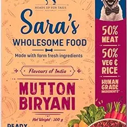 Heads Up For Tails Huft Sara'S Wholesome Food Mutton Biryani|100% Human-Grade Ingredients|Nutritionally Balanced Healthy Dog Food|Suitable For All Breeds - 300 Gm,All Life Stages image 1