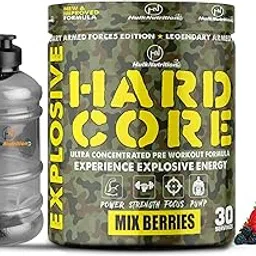 Hulk Nutrition Hardcore Pre-Workout Supplement, Energy Drink with Creatine Monohydrate, Arginine AAKG, Beta-Alanine, Explosive Muscle Pump, Caffeinated Punch - For Men & Women [30 Servings, Mix Berries] Free Gallon Shaker Bottle-picture-15