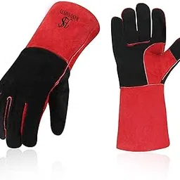 HAND SAFETY Fire Proof Welding Gloves Ideal For BBQ, Grilling, Fire Pot, Pizza Oven, Forging, Construction, Animal Handling, Gardening and More; Premium Heat resistant; Red Black, Size Large HSN-002-picture-12