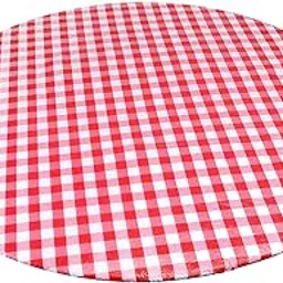 bnf®ROUND Wipe Clean PVC Tablecloth Oilcloth Vinyl Oilcloth - 40-56 inch Circle Suitable for 40-44in diameter Red Plaid|Home & Garden | Furniture | Furniture Parts & Accessories-picture-27