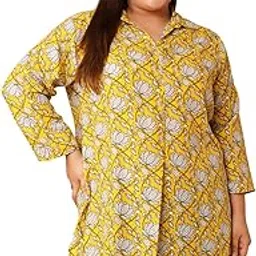 u&f beyond Plus Size Women’s Cotton Top – Lotus Floral Longline Tunic-picture-12