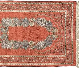 ATORSE Portable Polyester Muslim Prayer Rug Ramadan Tassel Carpet Mat Red-image-18
