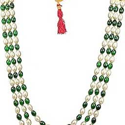 raadhe creation Moti Mala For Men Necklace groom Pearl Sherwani Traditional Gold Plated Four Layered Design for Marriage Indian Wedding (Dulhe ki mala)-picture-18