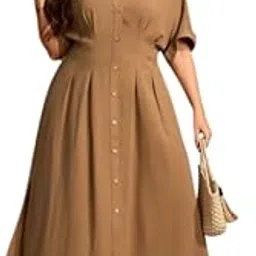 PATAKADEVI Women Cotton A-Line Printed Maxi Dress | Casual Summer Outings | Light Breathable Fabric | Flared Silhouette | Round Neck | Short Sleeve | Printed Design | Multi-Color | Free Size-picture-37