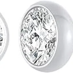 Stainless steel white zircon small stud earrings For Men Women-image-36