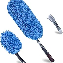 Loyakuu (3 Pack) Microfiber Car Duster Exterior Scratch Free, Extendable Handle Interior Multipurpose dust Cleaning Duster for car(Large)-picture-21