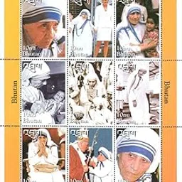 Bhutan 1998 Mother Teresa, Princess Diana, Pope John Paul II 9v Mint Thematic Stamps (1 Full Sheet)-picture-25
