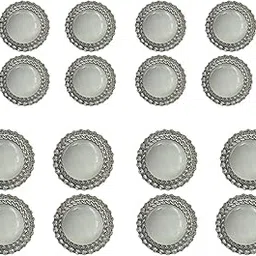 Classic Silver Round Rhinestone Shank Button (Pack of 16) 8Big and 8 Small Pack for Coat Blazer Suit, Sherwani and Indian Dresses Sports Coat Uniform Jacket-image-79