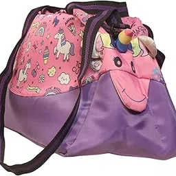 Duffle Bag for Boys|Girls Kids Gym Bag Sports Travel Bag Weekender Overnight Bag Big Size for Kids/Teenagers Duffle Bag (Pink and Purple)-image-77