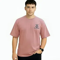 Men's Drop Shoulder Cotton T-Shirt, Regular Fit, 3/4 Sleeve, Round Neck, Casual Style, Printed Design-image-94