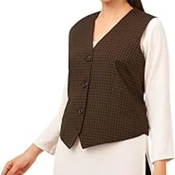 saintx Women's Tailored Waistcoat | Sleeveless Formal Fully Lined Blazer | Premium Suiting Fabric | Stylish Fashion-Forward | V neck | Stylish 'Desk-to-Dinner' Office/Casual Wear-picture-11