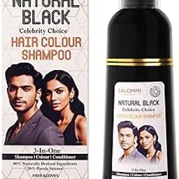 SALOMMI (Celebrity Choice) Hair Colour Shampoo ( Natural Black, 300Ml ) - PPD & Ammonia Free Color For Women &Men | Permanent Hair Dye Shampoo with 100% Grey Coverage Up To 8 Weeks | Natural Extract & science-image-67