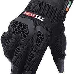TVS Riding Gloves for Men-Mesh for Ventilation, Bike Riding Gloves with Touch Screen Compatible & Visor Wiper Fingertips, TPR Protection for Knuckles-Premium Bike Gloves for Riding Comfort (Black-L)-picture-12
