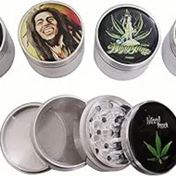 Green Apple Inc 52 MM Bobb Marleyy Limited Edition Round Weed Crusher Grinder (Pack of 1)-image-0