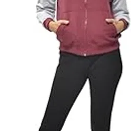 alivee Loop Net Jackets for Woman | Contrast Solid Hoodie Jacket | Raglan Sleeve with Kangaroo Pocket | Comfortable & Easy Pairing | Ideal for Casual Outings & Daily Use-picture-16