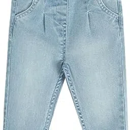 miniklub Mini Klub Baby Girls Full Length Woven Denim Pant (Blue Color)-picture-53