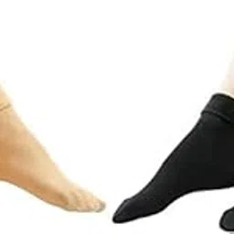 ek udaan 1 Beige + 1 Black Soft & Cozy Solid Winter Thick Warm Fleece Lined Thermal Stretchy Elastic Velvet Socks (Without Thumb) for Girls/Ladies/Women-picture-35