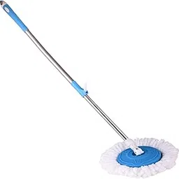 Bucket Spin Mop with 42" Handle Stick Rod & 9" Plate Microfiber Refill Pocha Cleaner 360° Adjustable Easy Grip for Wet Floor Household Industrial Cleaning & Mopping (1Pcs, Random Color)-picture-19