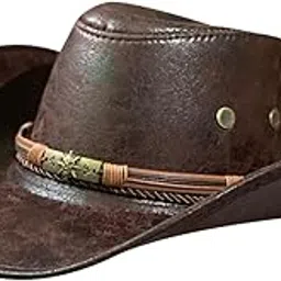 heavenglow Western Cowboy Hat for Men Women Jazz Top Hat for Travel Outdoor Performance Coffee-picture-54