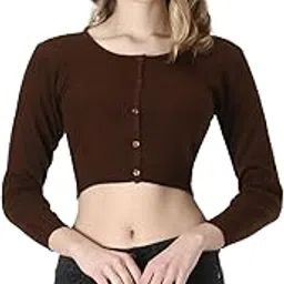 knitco Women's Acrylic Round Neck Crop Top Sweater-picture-47