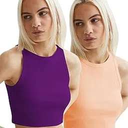 cicica Women's Stretch Regular Fit Sleeveless Top (Pack of 2)-picture-49