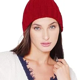 bharatasya Ultra Soft Ribbed Pom-Pom Winter Woolen Warm Beanie Cap for Women image 1