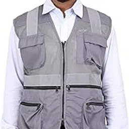 CLUB TWENTY ONE Workwear Men's Polyester Reflective Safety Casual Style Jacket (Grey_Rjkt_L), Large-picture-25