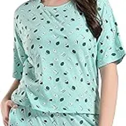 style dunes Night Suit Set for Women | Printed Cotton Top & Shorts Set for Women-picture-32