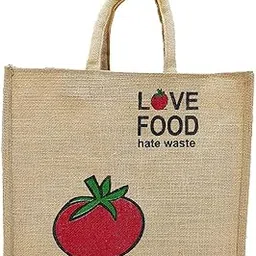 gresspor Red Color Pack of 1 Eco-Friendly 14 Inch by 16 Inch Jute Bag with Zip Closure | Tote Lunch Bag | Grocery Bag| Multipurpose Bag-picture-11