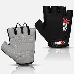 RUBX Gym Gloves for Men & Women – Half Finger Workout Gloves for Weightlifting, Training, Fitness,Biking,Hand Protection & Grip Strength – Gym Accessories (Grey & Black)-image-30