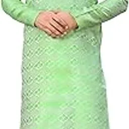 amzira Men's Cotton Indo Western Sherwani Set | Mandain Collared Full Sleeves Knee Length Kurta and Solid Pant | Sherwani for Boys-picture-46
