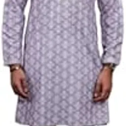 koshin Men's Gold Cotton Blend Hand Work Kurta with White Solid Pyjama - ALPHA-DP-picture-28