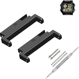 Lineon 18mm to 22mm Adaptor (Connector) Specially Compatible With CASIO Royale ae1200, DW-291H, F-91W, F91W, AE-1400wh, A168WA, SGW-300, W-218H, AE-1000w, A158wa with Tool and Pins-image-49