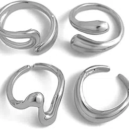 Set of 4 Latest Stylish Silver Plated Rings for Women and Girls (rrsd16658r)-image-29