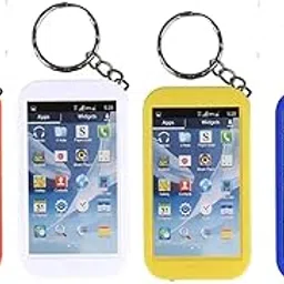 iSAA Store (Pack of 4) Plastic Mobile Phone Design Keychain, Metal Hook Keyring for Kids, Purse Bag Pendant Carm Keyrings, Perfect for Car & Bike Gifting-picture-27