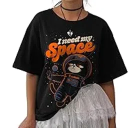 leotude Women's Cottonblend Oversized Half Sleeve T-Shirt (Color Black)-picture-25