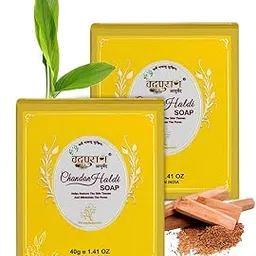 Vedpuran Chandan Haldi Ubtan Soap | Ayurvedic Handmade Soap for Glowing & Healthy Skin | Reduces Pigmentation & Redness - 80g-picture-31