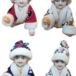 Laddu Gopal Winter Night Suit with Matching Topi (Random Color & Design) | Pack of 4-picture-36