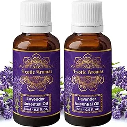 Exotic Aromas Lavender Essential Oil for Aroma Therapy, Stress Relief, Hair, Skin (15Ml + 15Ml) Pack of 2-image-0