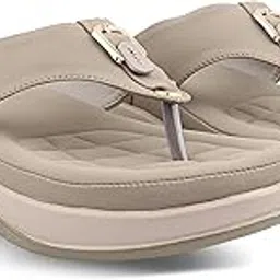 simplex Women’s Stylish Buckle Design Orthopedic Comfort Wedges Soft Sole Toe-Ring Flip-Flop Sandals Casual & Ethnic Wear Slippers-picture-20
