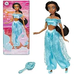 Disney Store Official Princess Jasmine Classic Doll for Kids, Aladdin, 11½ Inches, Includes Brush with Molded Details, Fully Posable Toy in Glittery Dress - Suitable for Ages 3+ Toy Figure-picture-10