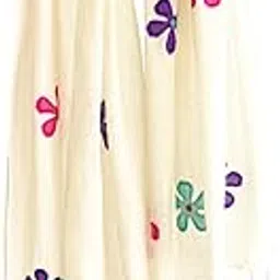 aesthetics label Handloom Khadi Cotton off white Stole with Floral Applique patch Work & Multicolor Tassels – Lightweight & Eco-Friendly Dupatta for Women-picture-40